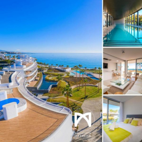 VACATION MARBELLA I Live on the Edge of the Sea, New Beachfront Condo, Padel Courts, Gym, Sauna, Luxury Spa and 24-7 security, Estepona
